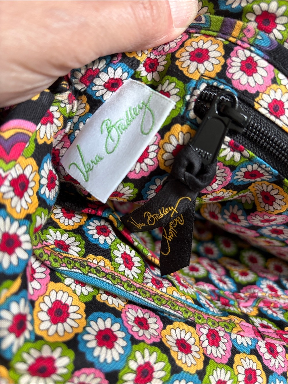 Vera Bradley Paisley Floral Kiss Lock Purse Shoulder Bag Symphony in Hue Retired - Picture 6 of 10